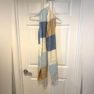 J. Crew Blue, Cream, and Tan Scarf